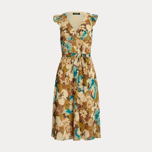 Floral Belted Crinkle Georgette Dress - Lauren - Modalova