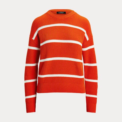 Striped Rib-Knit Cotton Crewneck Jumper - Lauren - Modalova