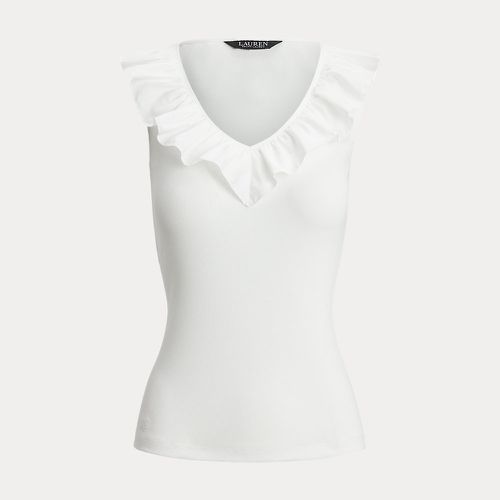 Ruffle-Trim Cotton Sleeveless Top - Lauren - Modalova