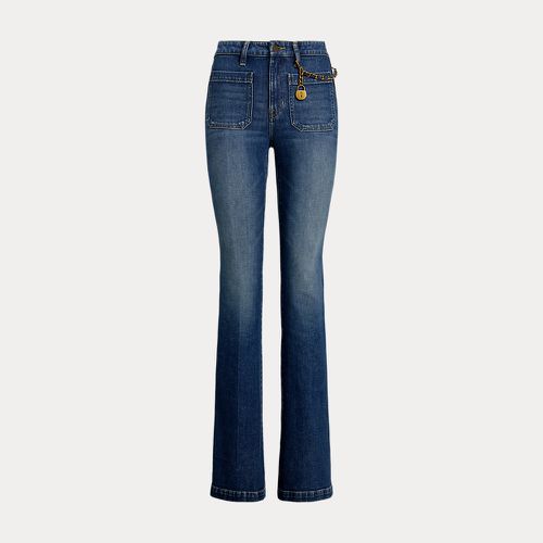 Chain-Trim High-Rise Flare Jean - Lauren - Modalova