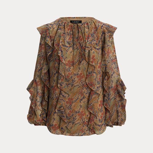 Floral Ruffle-Trim Georgette Blouse - Lauren - Modalova