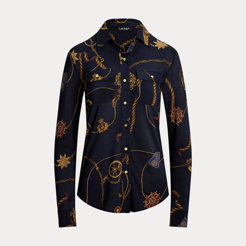 Petite - Slim Fit Belting-Print Jersey Shirt - Lauren Petite - Modalova