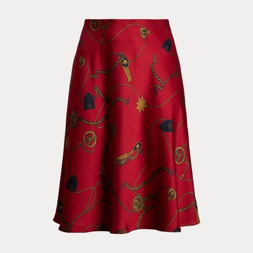 Curve - Belting-Print Satin Charmeuse Midi Skirt - Lauren Curve - Modalova