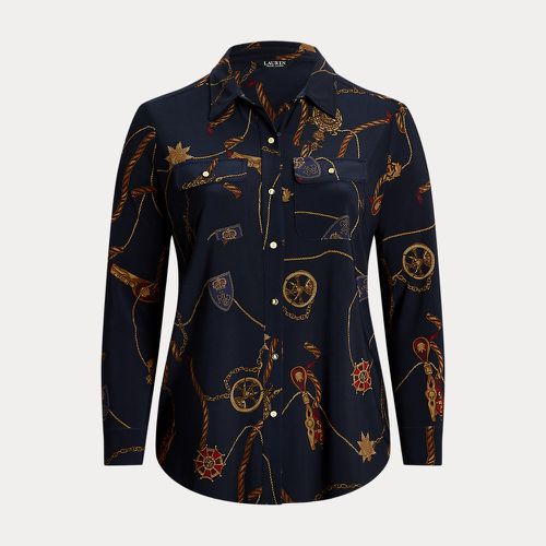 Curve - Slim Fit Belting-Print Jersey Shirt - Lauren Curve - Modalova