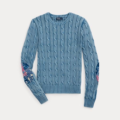 Elbow-Patch Cable-Knit Cotton Jumper - Polo Ralph Lauren - Modalova