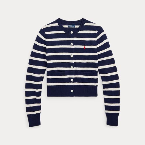 Striped Cotton Crewneck Cardigan - Polo Ralph Lauren - Modalova