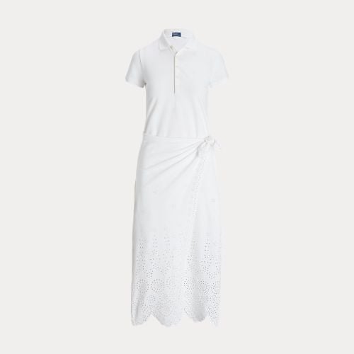 Eyelet Piqué Wrap Polo Dress - Polo Ralph Lauren - Modalova