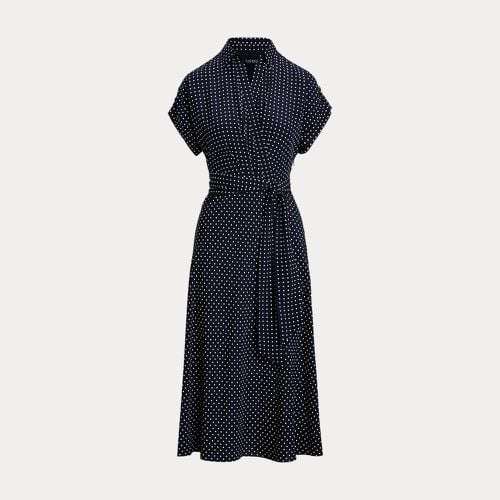 Polka-Dot Belted Crepe Dress - Lauren - Modalova