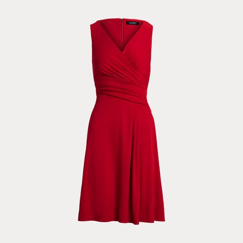 Petite - Surplice Jersey Sleeveless Dress - Lauren Petite - Modalova