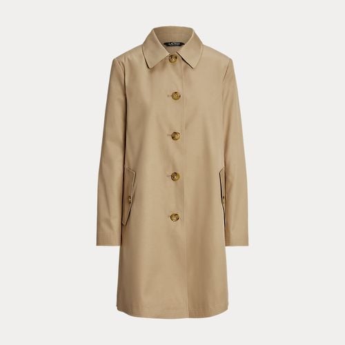 Petite - Hooded Cotton-Blend Balmacaan Coat - Lauren Petite - Modalova