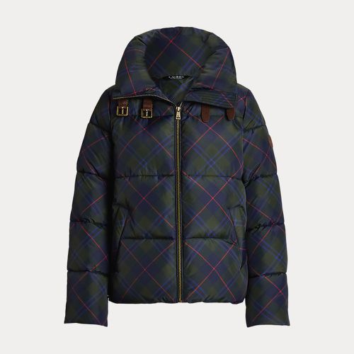 Plaid Buckle-Trim Funnelneck Puffer Coat - Lauren - Modalova