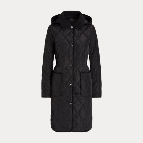 Corduroy-Trim Logo Quilted Hooded Coat - Lauren - Modalova