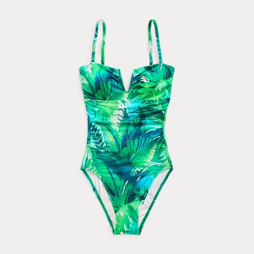 Palm Frond-Print Shirred One-Piece - Lauren - Modalova