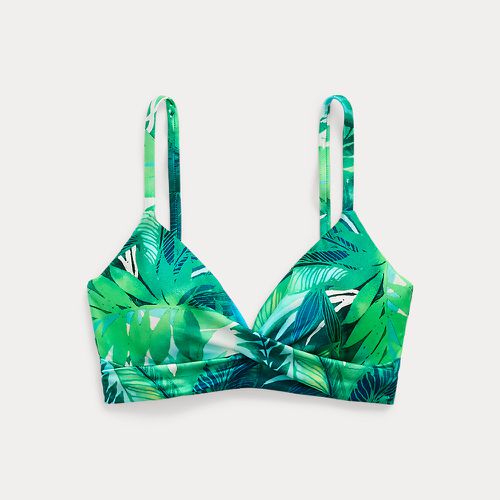 Palm Frond-Print Twist-Front Bikini Top - Lauren - Modalova