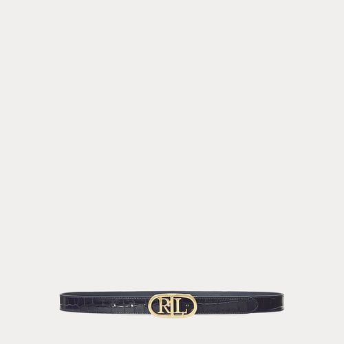 Logo Reversible Embossed Skinny Belt - Lauren - Modalova