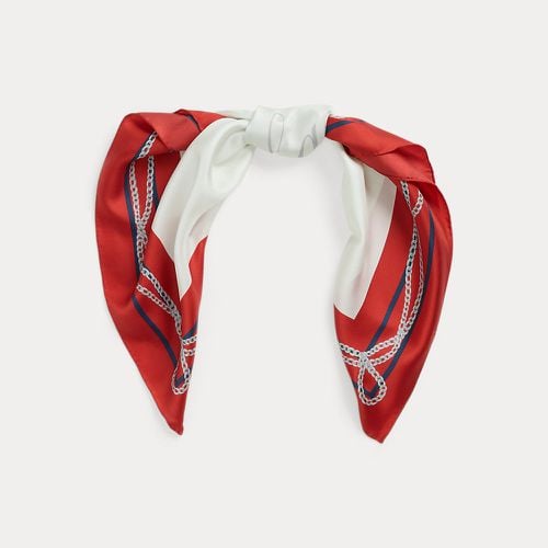 Chain-Print Logo Silk Twill Square Scarf - Lauren - Modalova