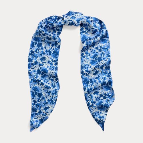 Floral Logo Reversible Silk Twill Scarf - Lauren - Modalova