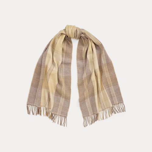 Plaid & Logo-Motif Reversible Scarf - Lauren - Modalova