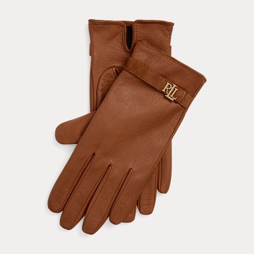 Logo-Trim Sheepskin Tech Gloves - Lauren - Modalova