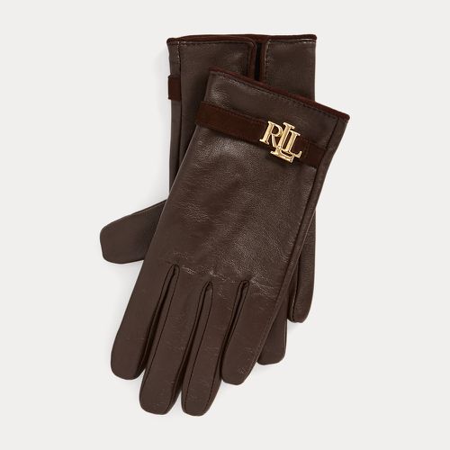 Logo-Trim Sheepskin Tech Gloves - Lauren - Modalova