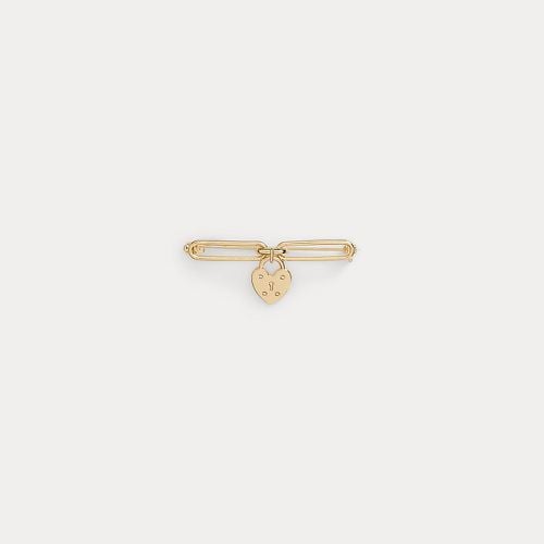 Gold-Plated Heart Padlock Pin - Lauren - Modalova