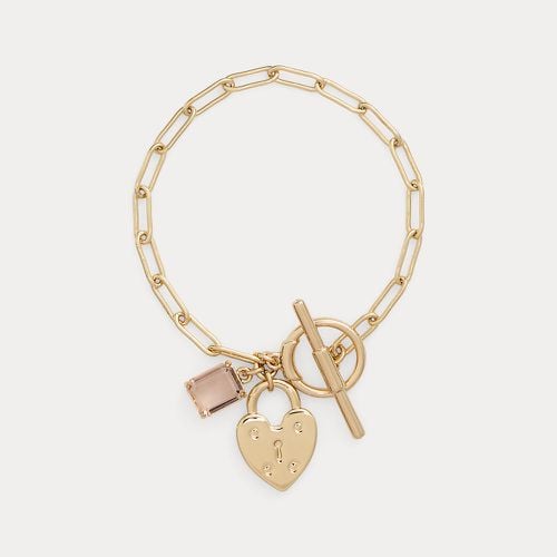 Plated Stone & Heart Charm Bracelet - Lauren - Modalova