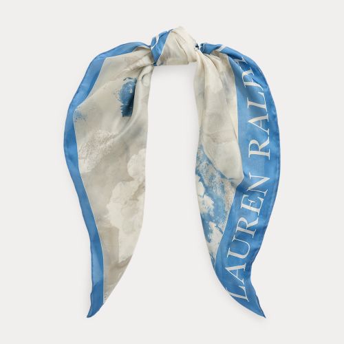 Floral Silk Mesh Square Scarf - Lauren - Modalova