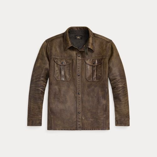 Hand-Distressed Leather Overshirt - RRL - Modalova