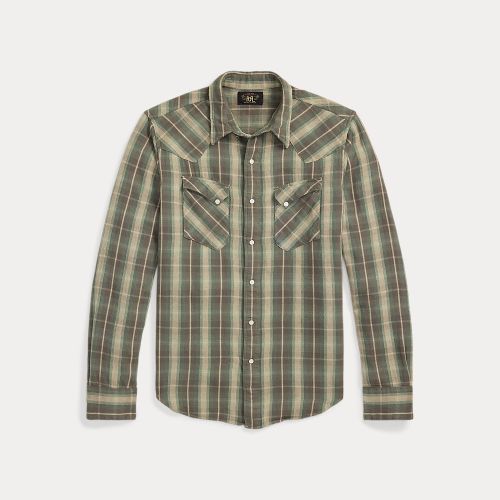 Slim Fit Plaid Twill Western Shirt - RRL - Modalova