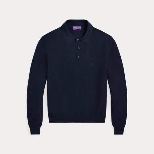 Textured Silk-Cotton Polo-Collar Jumper - Purple Label - Modalova