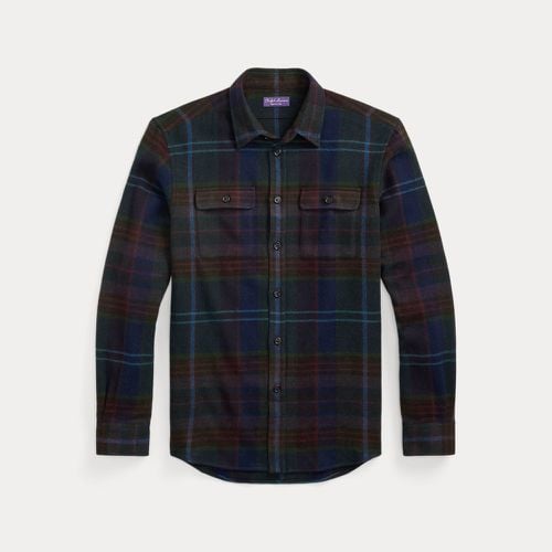 Plaid Wool Twill Shirt - Purple Label - Modalova