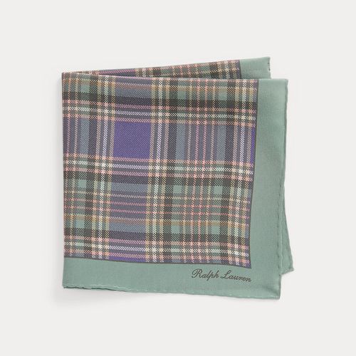 Plaid-Print Silk Crepe Pocket Square - Purple Label - Modalova