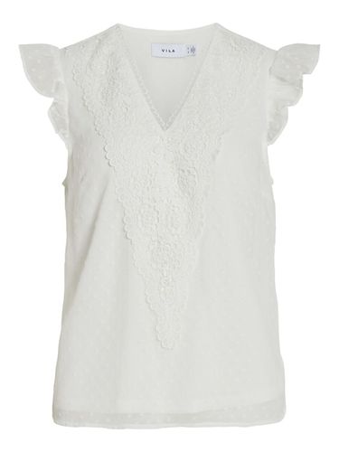 Short Sleeved V-neck Top - Vila - Modalova