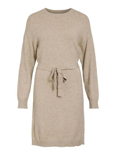 Belted Short Knitted Dress - Vila - Modalova