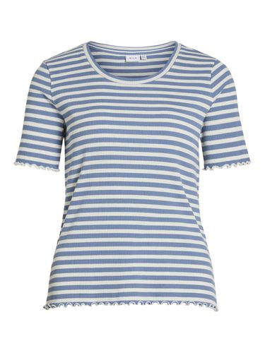 Striped Short Sleeved Top - Vila - Modalova