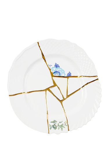 Piatto Piano Kintsugi In Porcellana - SELETTI - Modalova