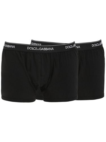 Set De 2 Calzoncillos Boxer De Algodón Con Logo - DOLCE & GABBANA - Modalova