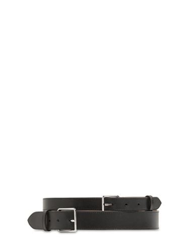 Cm Double Smooth Leather Belt - ALEXANDER MCQUEEN - Modalova