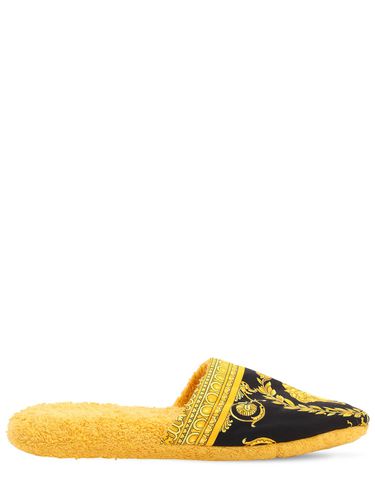 Pantofole Barocco & Robe In Cotone - VERSACE - Modalova