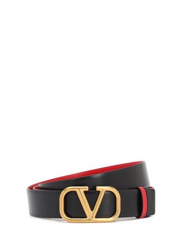 Mm Reversible Vlogo Leather Belt - VALENTINO GARAVANI - Modalova