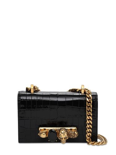 Bolso Mini Jeweled De Piel Efecto Cocodrilo - ALEXANDER MCQUEEN - Modalova