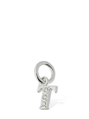 Kt White Gold T Charm W/ Diamonds - DODO - Modalova