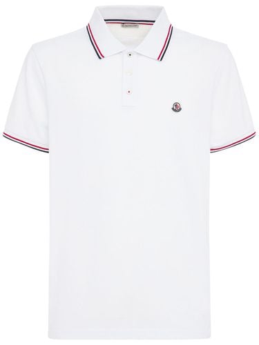 Polo In Cotone Piqué - MONCLER - Modalova