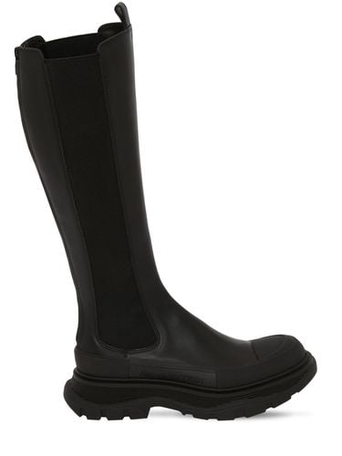 Mm Hohe Stiefel Aus Leder „tread Slick“ - ALEXANDER MCQUEEN - Modalova