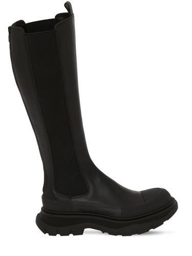 Botas Altas De Piel 45mm - ALEXANDER MCQUEEN - Modalova