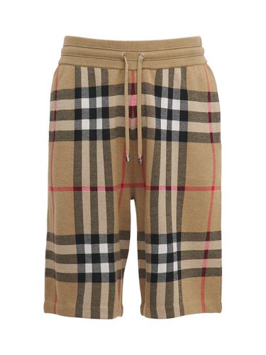 Check Silk & Wool Knit Shorts - BURBERRY - Modalova