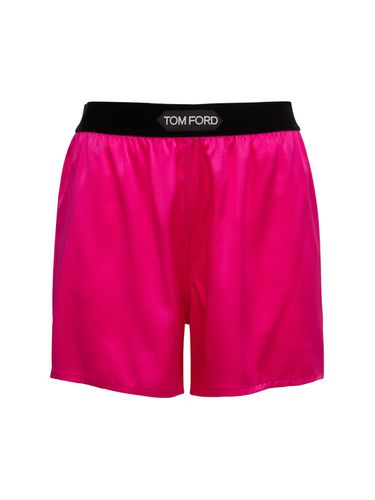 Logo Silk Satin Mini Shorts - TOM FORD - Modalova