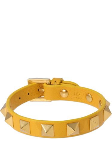 Brazalete Rockstud De Piel - VALENTINO GARAVANI - Modalova