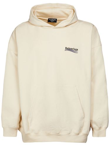 Hoodie Aus Fleece Mit Logostickerei - BALENCIAGA - Modalova