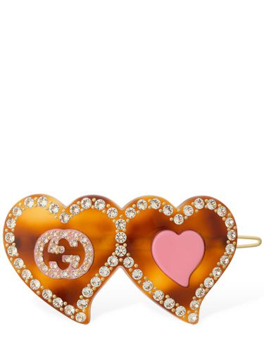 Fermacapelli Gg & Hearts In Resina - GUCCI - Modalova